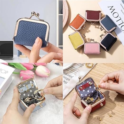 Artificial Leather Mini Jewelry Box, Mini Jewelry Organizer for Women, Red