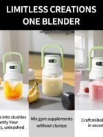 Portable Blender, 1000ml Capacity, Stainless Steel 12-Blade System, Portable Ice Crushing Juicer-for Shakes & Smoothies, BPA Free, 2 Leakproof-Lids & Straw, USB Rechargeable (green)