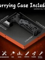 Camping Multitool Accessories Gifts for Men Dad 16 in 1 Upgraded Multi Tool Survival Gear with Axe Hammer Pliers Saw Screwdrivers Bottle Opener Whistle & Portable Sheath for Hiking,Fishing