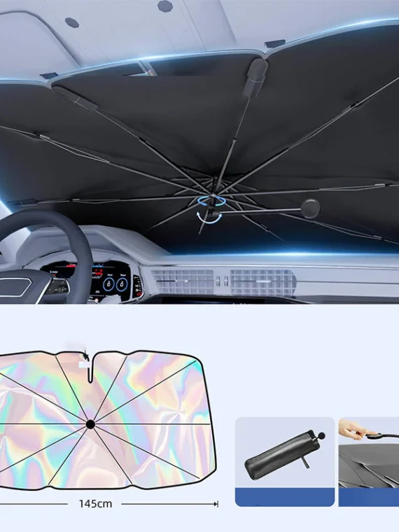 Bendable Car Windshield Sunshade Umbrella
