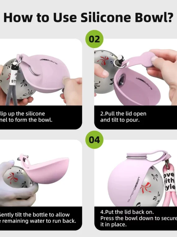 2-in-1 Portable Dog Water Bottle for Small Dogs - Leak-Proof