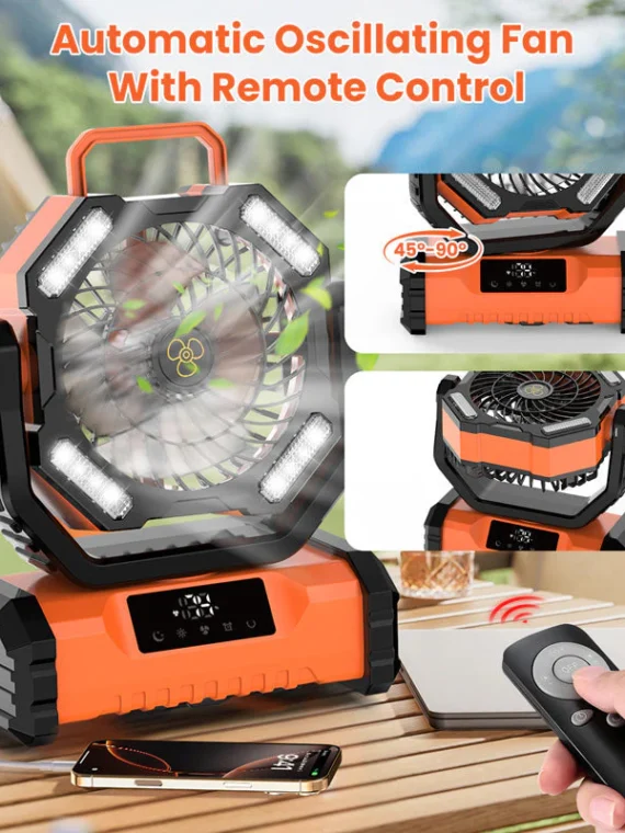 🏆HOT SALE 50%OFF🍃Portable Oscillating Fan with Remote Control