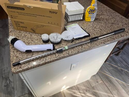 TUYU Electric Spin Scrubber, Full-Body IPX7 Waterproof Bathroom Scrubber with Power LCD Display, Adjustable Extension Handle, Cordless Shower Cleaner Brush for Bathtub Kitchen Wall Cleaning photo review
