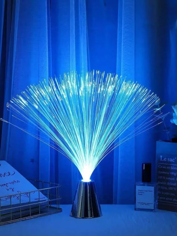 LED starry sky fiber optic light, colorful automatic color-changing starry night light, ambient flower lamp, bedside bedroom table lamp