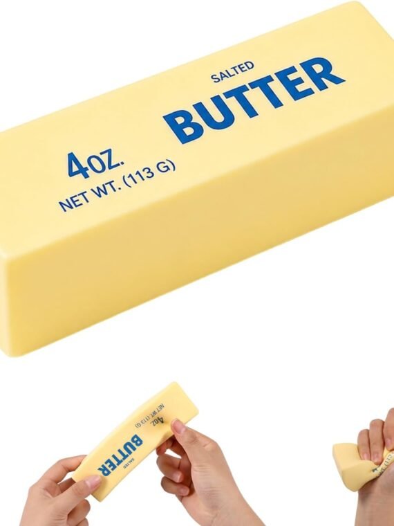 Lyreh Butter Squeeze Toy, Butter Stick Toys Slow Growth Relax PU Material for Office School Anxiety Relief and Decompression (Light Yellow)