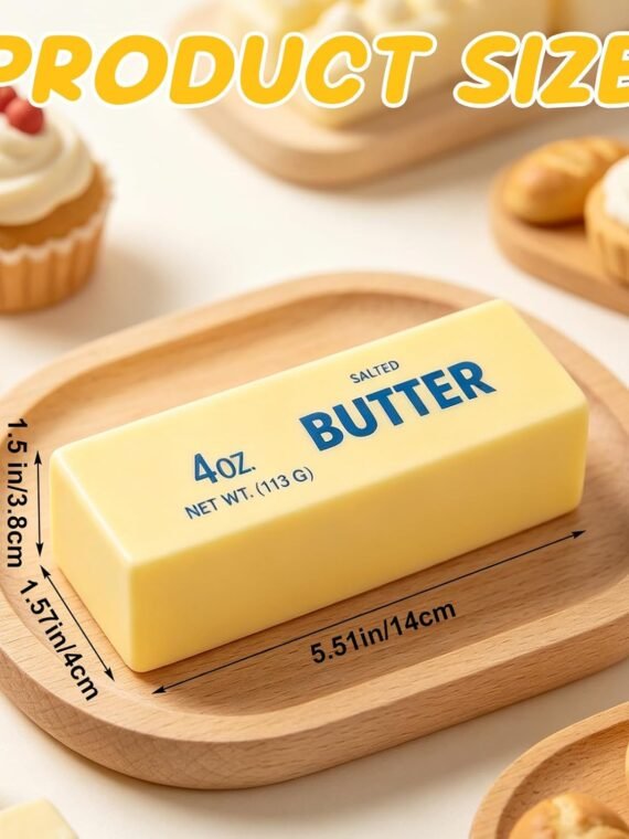 Lyreh Butter Squeeze Toy, Butter Stick Toys Slow Growth Relax PU Material for Office School Anxiety Relief and Decompression (Light Yellow)