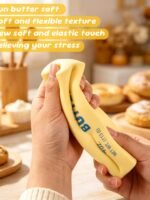 Lyreh Butter Squeeze Toy, Butter Stick Toys Slow Growth Relax PU Material for Office School Anxiety Relief and Decompression (Light Yellow)