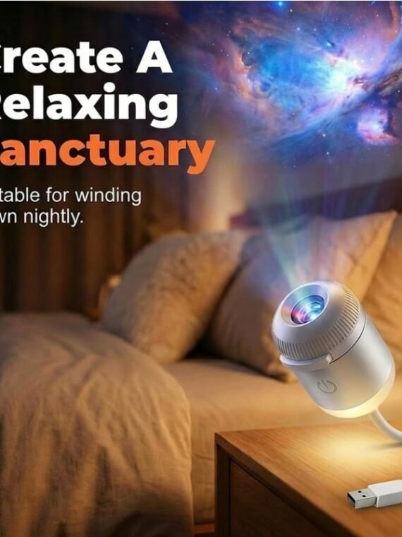 2-in-1 Galaxy Projector Night Light, Multifunctional Portable Starry Sky Night Light Projector with HD Films, USB Powered, Adjustable Brightness for Car and Bedroom Decoration (12PCS)