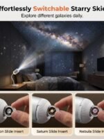 2-in-1 Galaxy Projector Night Light, Multifunctional Portable Starry Sky Night Light Projector with HD Films, USB Powered, Adjustable Brightness for Car and Bedroom Decoration (12PCS)