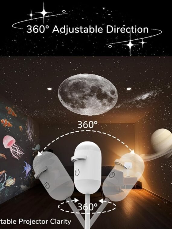 2-in-1 Galaxy Projector Night Light, Multifunctional Portable Starry Sky Night Light Projector with HD Films, USB Powered, Adjustable Brightness for Car and Bedroom Decoration (12PCS)