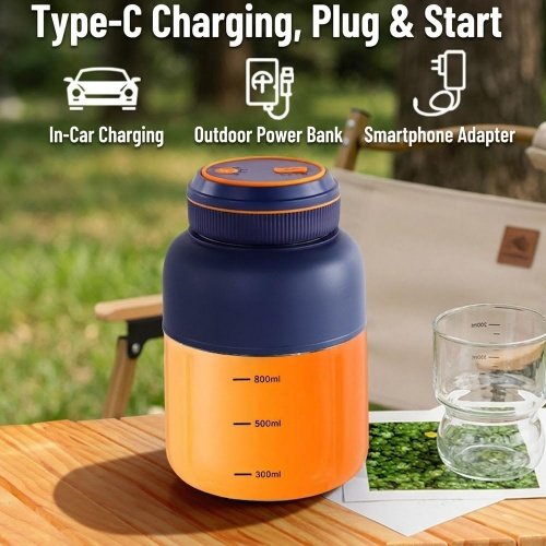 Portable Wireless Juicer Cup, Cordless Juice Mug Portable Personal Blender, 38 Blade 180w Wireless Electric Travel Mixing Bottle for Shakes and Smoothies