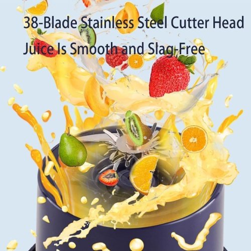 Portable Wireless Juicer Cup, Cordless Juice Mug Portable Personal Blender, 38 Blade 180w Wireless Electric Travel Mixing Bottle for Shakes and Smoothies