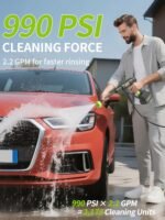 MIMYTH Cordless Power Washer; 990 PSI Cordless Pressure Washer with Battery&Charger & 6-in-1 Nozzle; powerwashers for Home; Portable Power Washer for car wash, Yard (990PSI)
