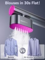 Jack ＆ Rose Travel Steamer for Clothes,100-220V Portable Steamer,15s Heat Up,Steamer ＆ Iron 2 In 1, Travel Size Garment Steamer,Large Ceramic Heat Panel,for Global ＆ Europe Traveling