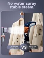 Jack ＆ Rose Travel Steamer for Clothes,100-220V Portable Steamer,15s Heat Up,Steamer ＆ Iron 2 In 1, Travel Size Garment Steamer,Large Ceramic Heat Panel,for Global ＆ Europe Traveling