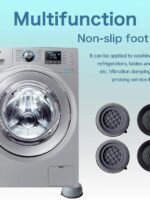 SKY-TOUCH 4pcs Anti Vibration Pads for Washer Dryer Shock and Noise Cancellation, Washing Machine Stand to Prevent Shifting, Shaking Walking for Home