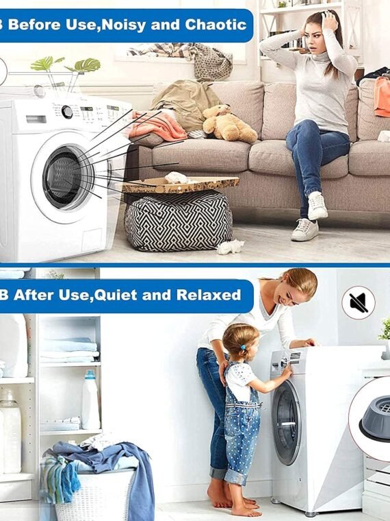 SKY-TOUCH 4pcs Anti Vibration Pads for Washer Dryer Shock and Noise Cancellation, Washing Machine Stand to Prevent Shifting, Shaking Walking for Home