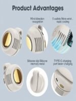 Mini USB-Rechargeable Silent Fan – Adjustable 3-Speed Handheld Turbine Fan for Outdoor, Desk & Smartphone Cooling