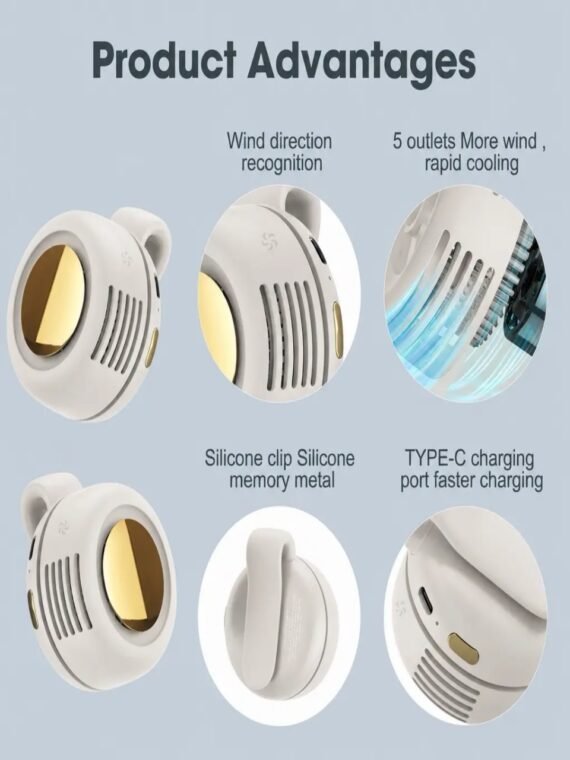 Mini USB-Rechargeable Silent Fan – Adjustable 3-Speed Handheld Turbine Fan for Outdoor, Desk & Smartphone Cooling
