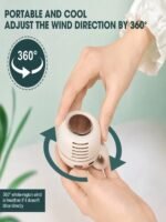 Mini USB-Rechargeable Silent Fan – Adjustable 3-Speed Handheld Turbine Fan for Outdoor, Desk & Smartphone Cooling