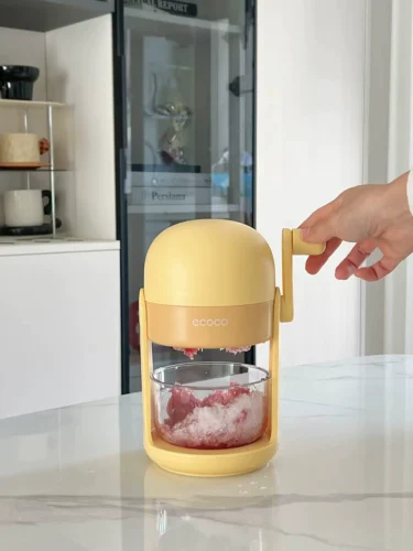 Hand-crank Portable Shaved Ice Maker with Divided Silicone Ice Mold, Makes Two-Color Slush, Manual Non-Electric Ice Crusher for Homemade Shaved Ice, Snow Ice & Cold Desserts photo review