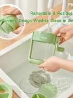 Hand-crank Portable Shaved Ice Maker with Divided Silicone Ice Mold, Makes Two-Color Slush, Manual Non-Electric Ice Crusher for Homemade Shaved Ice, Snow Ice & Cold Desserts